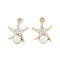 UV Plating Alloy Pendants, with Rhinestone and ABS Plastic Imitation Pearl Beads, Lead Free & Cadmium Free, Starfish, Starfish, 21x16x5mm, Hole: 2mm
