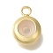 Rack Plating Brass Pendants, Long-Lasting Plated, Flat Round, with Epoxy Resin Ring, Real 18K Gold Plated, 13x9x4mm, Hole: 1.5mm