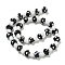Handmade Lampwork Beads Strands, Mushroom, Black, 12~14.5x10~12mm, Hole: 1.2~1.8mm, about 23pcs/strand, 11.61~12.60 inch(29.5~32cm)