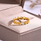 Brass Pave Cubic Zirconia Finger Rings for Women, Flower, Golden, US Size 6(16.5mm)