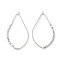 Brass Open Back Bezel Pendants, Nickel Free, for DIY UV Resin, Teardrop with Cubes Beaded, Real Platinum Plated, 48x26~27x2mm, Hole: 1.8mm