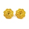 Brass Bead Caps Cabochon Settings, Lead Free & Cadmium Free, Flower, Golden, Tray: 3mm, 8x4mm