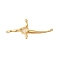 Brass Connector Charms, Branch Links, Real 18K Gold Plated, 24x55x6mm, Hole: 1.2mm