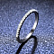 Rhodium Plated 925 Sterling Silver Micro Pave Cubic Zirconia Plain Band Rings, Platinum, Inner Diameter: 19mm
