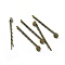 Iron Hair Bobby Pin Findings, with Flat Round Tray, Nickel Free, Antique Bronze, 58x2mm