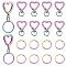 PH PandaHall 20pcs Rainbow Swivel Clasps Set, 10pcs Heart Shape Alloy Trigger Snap Hooks Lanyard Keychain Hook with 10pcs 1 Inch 304 Stainless Steel Round Split Key Rings for Keychain Lanyard Bag