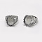 Adjustable Thailand 925 Sterling Silver Solitaire Ring Settings, Finger Ring Components, Oval, Antique Silver, Tray: 18x13mm, 19mm