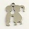 Tarnish Resistant Valentines Day Gifts Ideas 201 Stainless Steel Lover Stamping Blank Tag Pendants, Stainless Steel Color, 31x23x1mm, Hole: 3mm