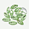 Pointed Back Glass Rhinestone Cabochons, Back Plated, Faceted, Horse Eye, Peridot, 26.5x13x7mm