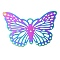 201 Stainless Steel Filigree Joiners, Butterfly, Rainbow Color, 45x65x0.2mm, Hole: 1.6~2.2mm