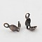 Iron Bead Tips, Calotte Ends, Clamshell Knot Cover, Nickel Free, Red Copper, 8x4mm, Hole: 1.5mm, Inner Diameter: 3mm