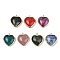 Natural & Synthetic Mixed Gemstone Pendants, with Rack Plating Brass Heart Charms, Golden, Mixed Dyed and Undyed, 24.5x21.5x8mm, Hole: 2.2mm