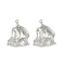 Brass Pendants, Cadmium Free & Nickel Free & Lead Free, Leaf, Real Platinum Plated, 30.5x25x7.5mm, Hole: 1.8mm