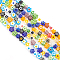 3 Strands Handmade Millefiori Glass Bead Strands, Flower, Colorful, 3.7~5.6x2.6mm, Hole: 1mm, about 88~110pcs/Strand, 15.75''(40cm)