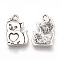 Tibetan Style Alloy Kitten Pendant Enamel Settings, Cat with Heart Shape, Cadmium Free & Lead Free, Antique Silver, 21x13.5x2mm, Hole: 2mm