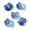 Transparent Spray Paint Glass Beads, Cat, Blue, 12.5x14x11mm, Hole: 1.4mm