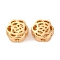 Brass Beads, Cadmium Free & Nickel Free & Lead Free, Hollow Flower, Real 18K Gold Plated, 10x10x5mm, Hole: 1.2mm