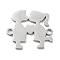 Non-Tarnish 304 Stainless Steel Connector Charms, Boy & Girl Links, Stainless Steel Color, 16.5x19x1mm, Hole: 1.6mm