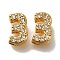 Rack Plating Number Brass Micro Pave Clear Cubic Zirconia Silde Charms, Long-Lasting Plated, Lead Free & Cadmium Free, Large Hole Bead, Real 18K Gold Plated, 9x5.5x4.5mm, Hole: 8x1.5mm