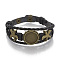 Imitation Leather Bracelet Making, with Alloy Cabochon Setting and Waxed Cords, Starfish/Sea Stars, Antique Bronze, Black, Tray: 18mm, 8-3/8 inch(213mm)