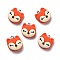 Opaque Resin Pendants, with Platinum Tone Iron Loops, Fox, Orange Red, 19x17.5x8mm, Hole: 2mm