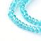 Electroplate Glass Beads Strands, AB Color Plated, Faceted Rondelle, Deep Sky Blue, 2.9~3.3x2mm, Hole: 0.5mm, about 144~150pcs/strand, 35~37cm