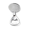 Zinc Alloy Bottle Opener Cabochon Component, Bezel Cup Settings, Platinum, Oval, 80x42.5x11.5mm, tray: 40.5x31.5mm