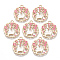 Alloy Pendants, with Enamel, Plum Blossom Branch with Cat Shape, Golden, Hot Pink, 25.5x22x1.5mm, Hole: 2mm