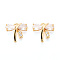 Brass Micro Pave Cubic Zirconia Charms, Bowknot, Real 18K Gold Plated, 12.5x13x4mm, Hole: 1.4mm