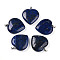 Natural Lapis Lazuli Pendants, with Stainless Steel Snap On Bails, Heart, Stainless Steel Color, 31x30x8mm, Hole: 5.5x2.5mm