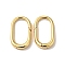 Brass Spring Gate Rings, Cadmium Free & Nickel Free & Lead Free, Oval, Real 18K Gold Plated, 7 Gauge, 19.5x11.5x3.5mm, Hole: 8x11.5mm