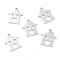 Non-Tarnish 304 Stainless Steel Charms, Laser Cut, House, Stainless Steel Color, 13.5x12x1.1mm, Hole: 1.4mm