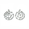 Non-Tarnish 304 Stainless Steel Pendants, Vortex Charms, Stainless Steel Color, 18x16.5x2mm, Hole: 1.6mm