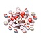 Handmade Polymer Clay Beads, Flat Round, Bear Pattern, 9~9.5x4~5mm, Hole: 1.6mm