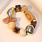 Exaggerated Glass & Wood & Resin & CCB Plastic Beaded Stretch Bracelets for Women, Nuggets, Coconut Brown, Inner Diameter: 2-3/8 inch(6cm)