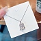 Stainless Steel Cable Chain Necklaces, Rhinestone Pendant Necklaces, Lock, 8.27~19.69 inch(21~50cm)