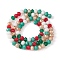 Christmas Theme Glass Beads Strands, Faceted, Abacus, Colorful, 6x5mm, Hole: 1mm, about 89~93pcs/strand, 17.01~17.52 inch(43.2~44.5cm)
