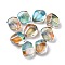 Baking Paint Transparent Glass Beads, with Giltter Power, Nuggets, Orange, 12x9.5x7mm, Hole: 1.2mm