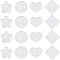 16Pcs 4 Style Transparent Acrylic Pendants, with Glitter, Laser Out, for Keychain, Colorful, 49.5x49x2mm, Hole: 3mm, 4pcs/style