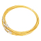 50Pcs Stainless Steel Wire Necklace Cord DIY Jewelry Making, with Brass Screw Clasp, Yellow, 17.5 inch(44.5cm)
