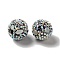 Polymer Clay Rhinestone Beads, with Imitation Gemstone Chips, Round, Black, 16x17mm, Hole: 1.8mm
