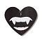 Halloween Imitation Leather Pendants, Heart, 45x50x2mm, Hole: 1.2mm