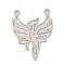201 Stainless Steel Pendants, Laser Cut, Phoenix Firebird Charm, Stainless Steel Color, 45x35x1mm, Hole: 2.5mm