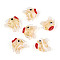 Handmade Lampwork Beads, Fish, Moccasin, 14.5~19x17~21.5x9~10mm, Hole: 1.2~1.4mm, about 29~30pcs/strand, 17.32~18.50''(44~47cm)