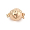 Brass Box Clasps, Cadmium Free & Nickel Free & Lead Free, with Jump Ring and Push Button, Round, Real 18K Gold Plated, 14.5x9mm, Hole: 2mm