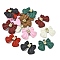 Spray Paint Alloy Pendants, Lead Free & Cadmium Free & Nickel Free, Bowknot, Mixed Color, 15x21.5x4mm, Hole: 1.5mm