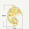Alloy Rhinestone Links, Grade A, Allah, Golden, 30x17x2mm, Hole: 1.5mm