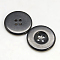 Resin Buttons, Dyed, Flat Round, Black, 23x3mm