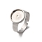 Adjustable 304 Stainless Steel Finger Rings Components, 201 Stainless Steel Plain Pad Ring Base Findings, Flat Round, Stainless Steel Color, Tray: 10mm, Inner Diameter: 18mm