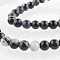 Natural Black Agate Round Bead Strands, Dyed, Black, 6mm, Hole: 1mm, about 62pcs/strand, 14.8 inch